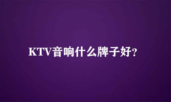 KTV音响什么牌子好？