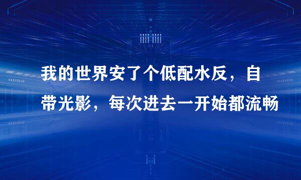 我的世界安了个低配水反，自带光影，每次进去一开始都流畅