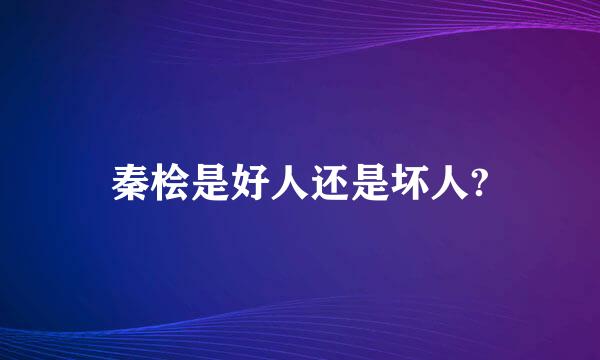 秦桧是好人还是坏人?