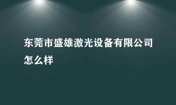 东莞市盛雄激光设备有限公司怎么样