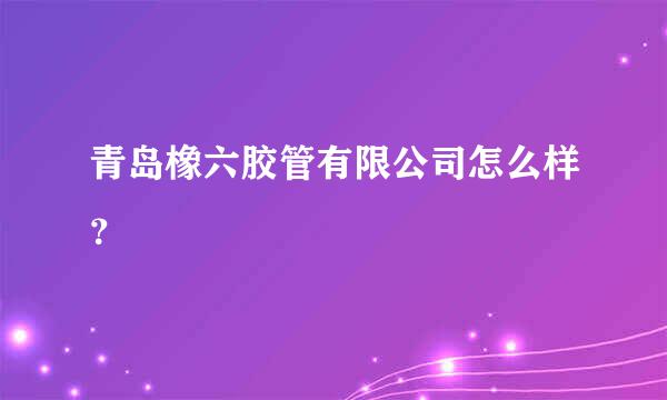 青岛橡六胶管有限公司怎么样？