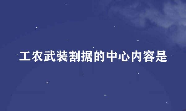 工农武装割据的中心内容是