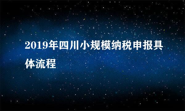 2019年四川小规模纳税申报具体流程