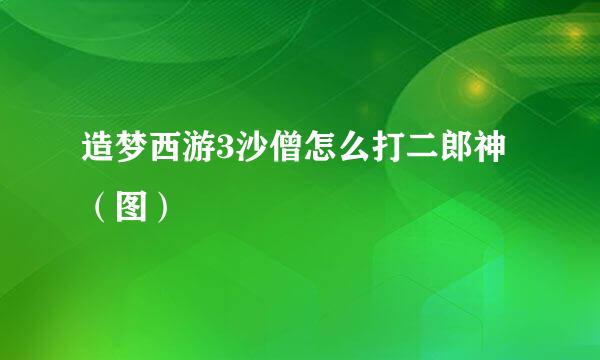 造梦西游3沙僧怎么打二郎神（图）