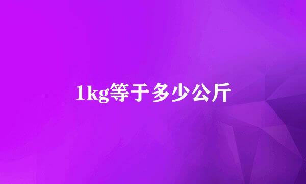 1kg等于多少公斤