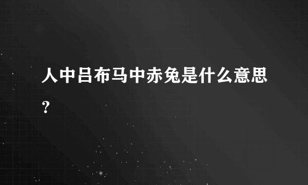 人中吕布马中赤兔是什么意思？