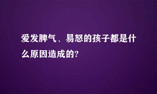 爱发脾气、易怒的孩子都是什么原因造成的?