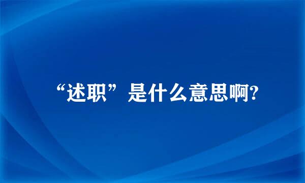 “述职”是什么意思啊?