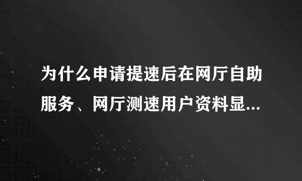 为什么申请提速后在网厅自助服务、网厅测速用户资料显示栏等区域不显示签约带宽为20M？