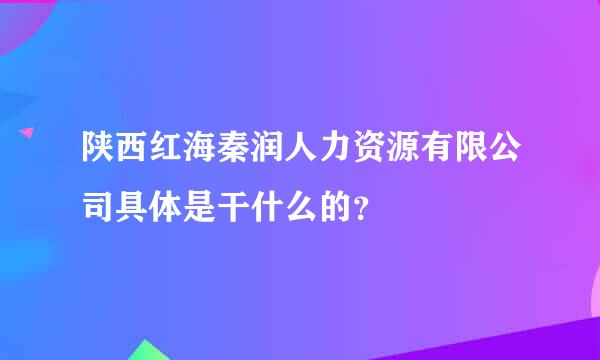 陕西红海秦润人力资源有限公司具体是干什么的？