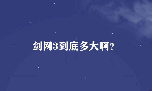 剑网3到底多大啊？