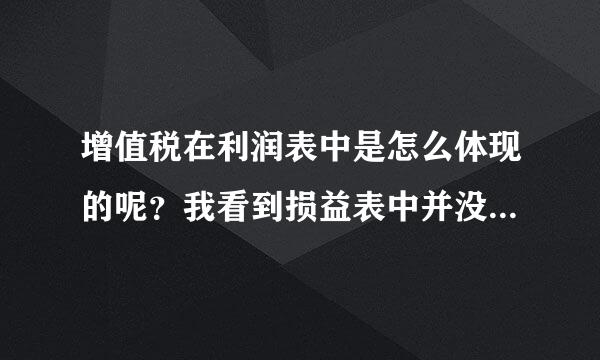 增值税在利润表中是怎么体现的呢？我看到损益表中并没有增值税啊？是否就是含在主营业务税金及附加里面呢