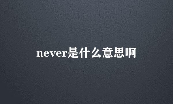 never是什么意思啊