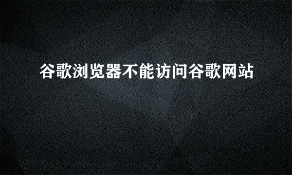 谷歌浏览器不能访问谷歌网站