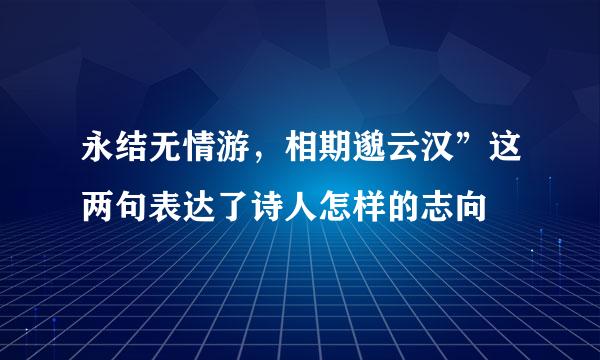 永结无情游，相期邈云汉”这两句表达了诗人怎样的志向