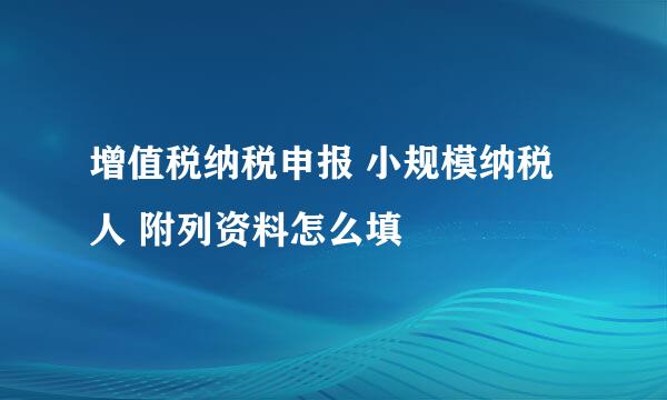 增值税纳税申报 小规模纳税人 附列资料怎么填