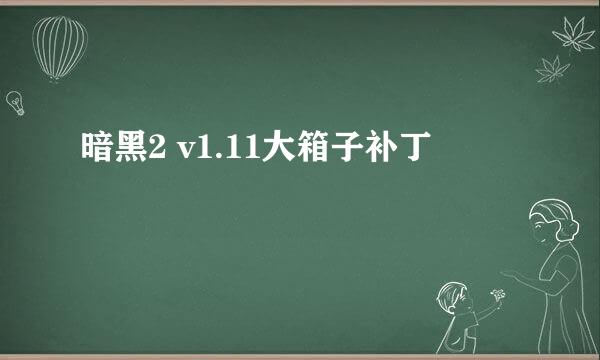 暗黑2 v1.11大箱子补丁