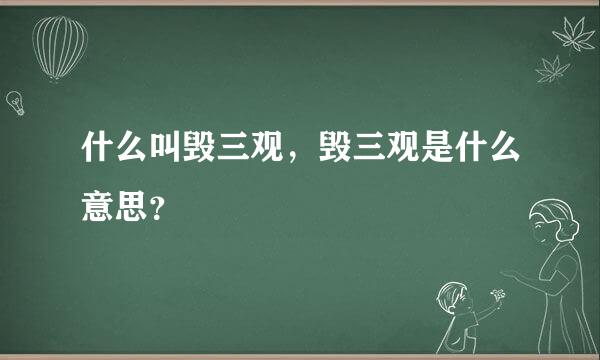 什么叫毁三观，毁三观是什么意思？