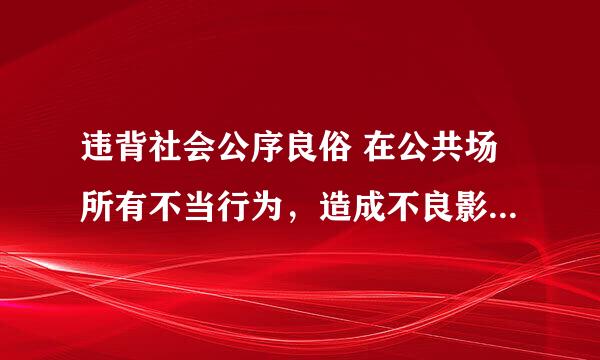 违背社会公序良俗 在公共场所有不当行为，造成不良影响，是属于什么行为