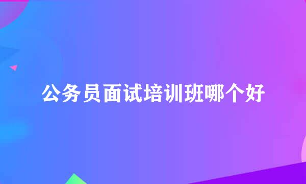 公务员面试培训班哪个好