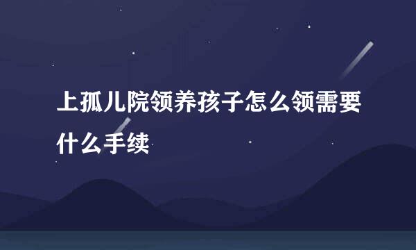 上孤儿院领养孩子怎么领需要什么手续