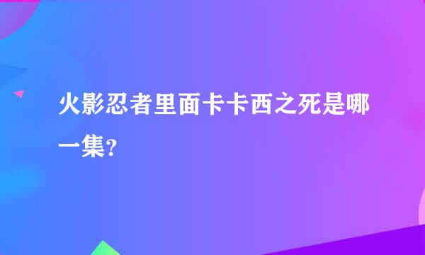 火影忍者里面卡卡西之死是哪一集？