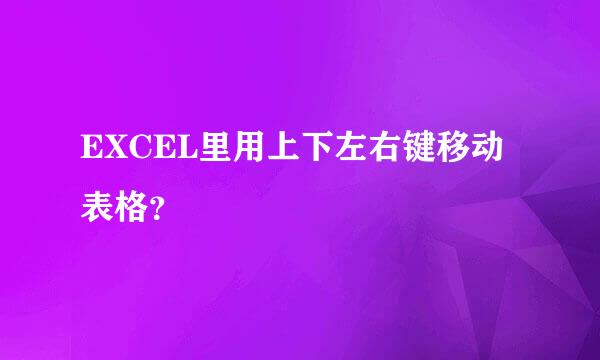 EXCEL里用上下左右键移动表格？