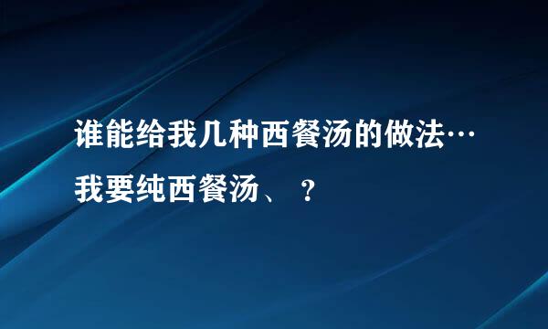 谁能给我几种西餐汤的做法…我要纯西餐汤、 ？