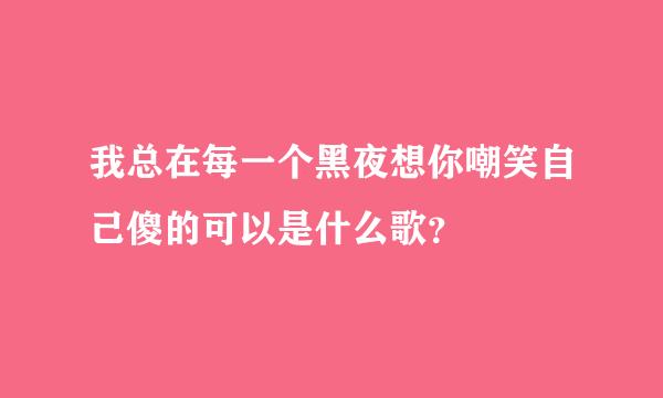 我总在每一个黑夜想你嘲笑自己傻的可以是什么歌？