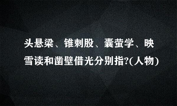 头悬梁、锥刺股、囊萤学、映雪读和凿壁借光分别指?(人物)