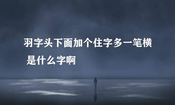 羽字头下面加个住字多一笔横 是什么字啊