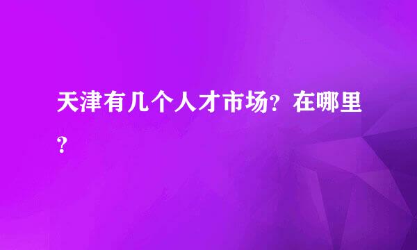 天津有几个人才市场？在哪里？