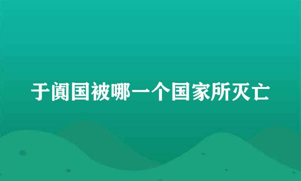 于阗国被哪一个国家所灭亡