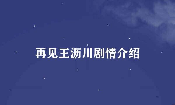 再见王沥川剧情介绍