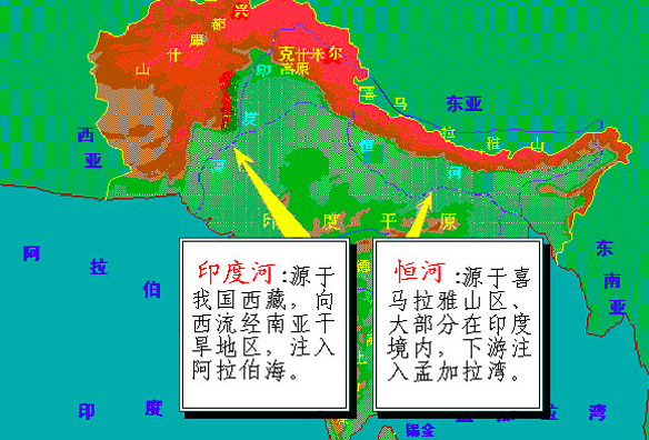 印度河、恒河的发源地分别是哪儿？