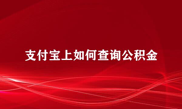 支付宝上如何查询公积金