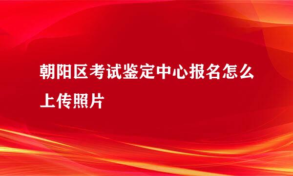 朝阳区考试鉴定中心报名怎么上传照片