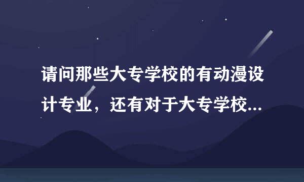 请问那些大专学校的有动漫设计专业，还有对于大专学校来说是比较有优势的？