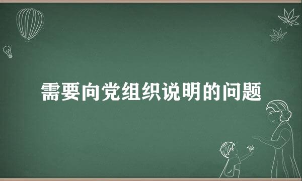 需要向党组织说明的问题