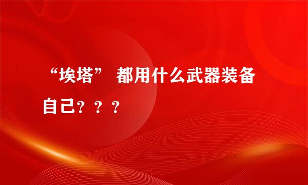 “埃塔” 都用什么武器装备自己？？？