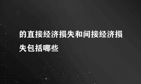 的直接经济损失和间接经济损失包括哪些