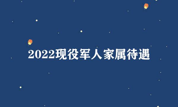 2022现役军人家属待遇