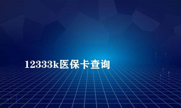 
12333k医保卡查询
