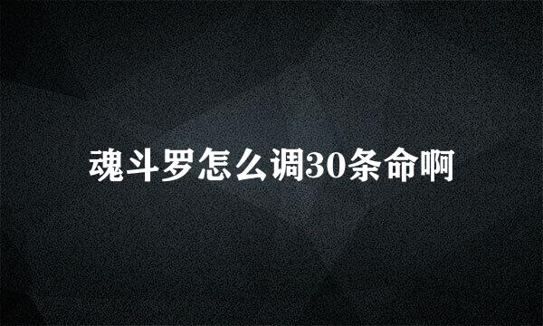 魂斗罗怎么调30条命啊