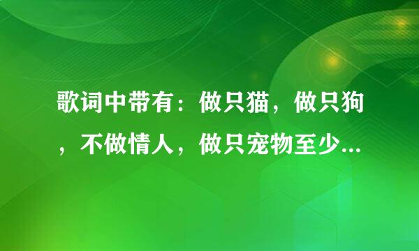 歌词中带有：做只猫，做只狗，不做情人，做只宠物至少可爱迷人，是什么歌？