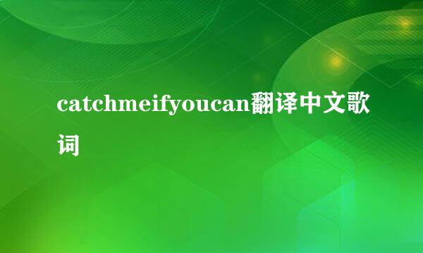 catchmeifyoucan翻译中文歌词