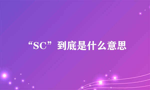 “SC”到底是什么意思