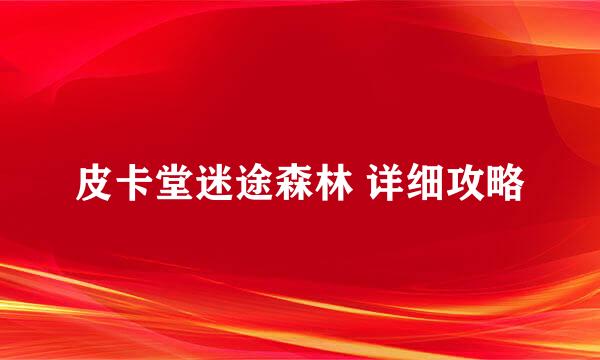 皮卡堂迷途森林 详细攻略