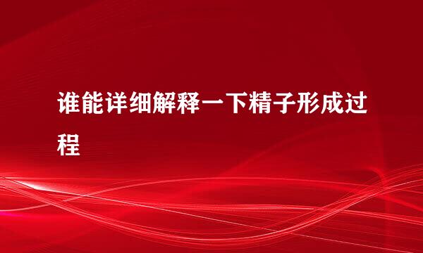 谁能详细解释一下精子形成过程