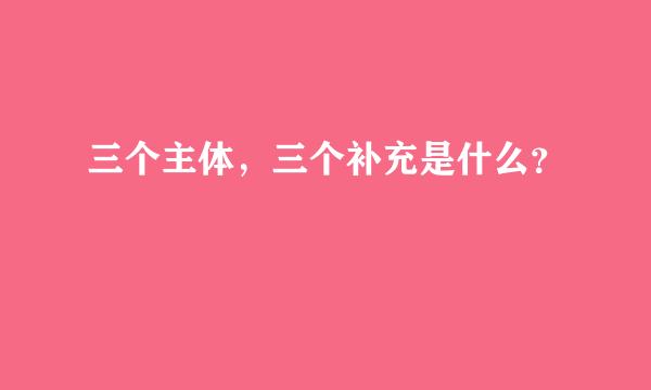 三个主体，三个补充是什么？